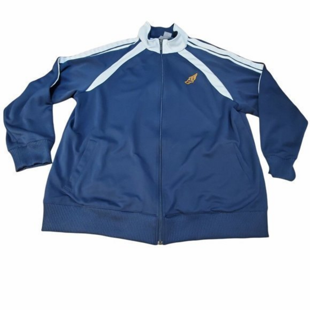 Vintage Nike Menβs XXL Full Zip Navyβ Blue Track Jacket Winged Foot Logo